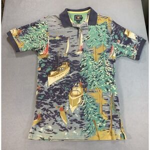 Vintage 90s Chaps by Ralph Lauren Sailing/Yacht AOP Polo Shirt Mens Size M